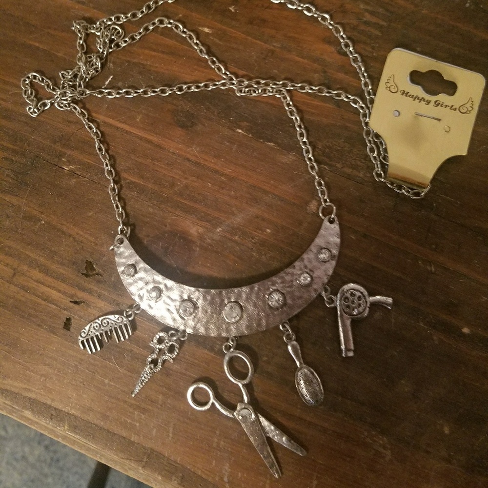 Hair Stylist Necklace and earrings